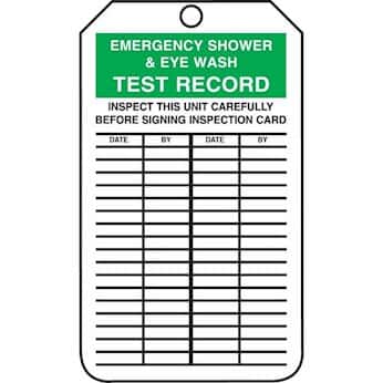 Emergency Shower & Eye Wash Test Record Tag (RPT37G - View #11