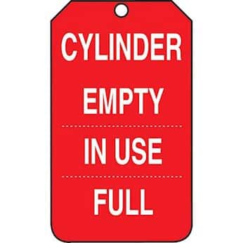 Accident Prevention Tags; Status Tags; Cylinder Empty/In Use/Full
