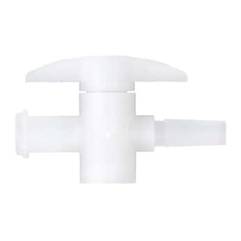 Cole-Parmer® 1-Way Stopcocks with Luer Fittings, Natural Kynar® PVDF