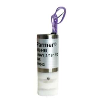 Cole-Parmer® 3-Way, Normally Open & Normally Closed Solenoid Pinch Valves
