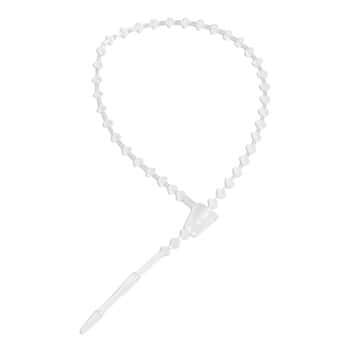 Cole-Parmer® Beaded-Design Cable Zip Ties, White Polypropylene