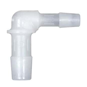 Cole-Parmer® Cleanroom Hose Barb Fittings, Reducing Elbow, Natural Kynar®