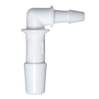 Cole-Parmer® Cleanroom Hose Barb Fittings, Reducing Elbow, White Nylon