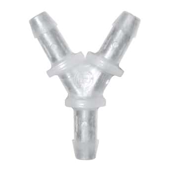 Cole-Parmer® Cleanroom Hose Barb Fittings, Y Union, Natural Kynar®