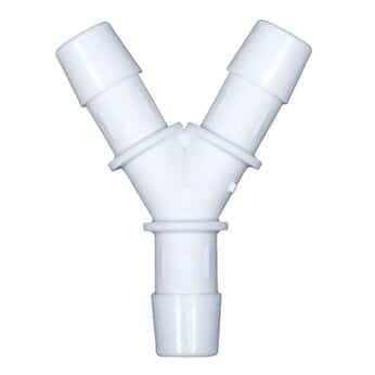 Cole-Parmer® Cleanroom Hose Barb Fittings, Y Union, White Nylon