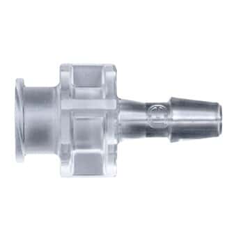 Cole-Parmer® Cleanroom Large-Bore Female Luer to Hose Barb Fittings, Straight Adapter, CrystalVu™