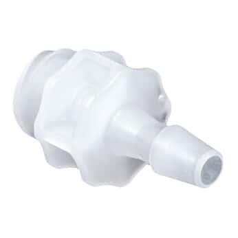 Cole-Parmer® Cleanroom Large-Bore Female Luer to Hose Barb Fittings, Straight Adapter, Natural Kynar®