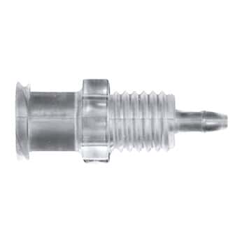 Cole-Parmer® Cleanroom Panel-Mount Female Luer to Hose Barb Fittings, Straight Adapter, CrystalVu™