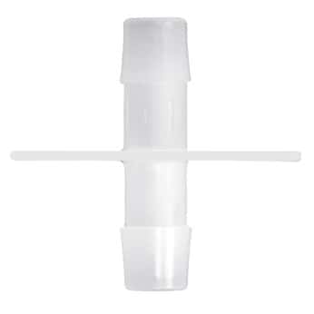 Cole-Parmer® Cleanroom Port Disk Hose Barb Fittings, Opposing Barb Ports, Natural Kynar® Flex
