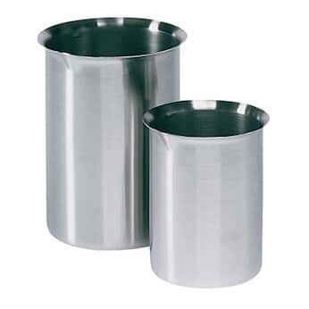 Cole-Parmer® Griffin Low-Form Stainless Steel Beakers with Easy-Pour Rim