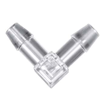 Cole-Parmer® Hose Barb Fittings, 90° Elbow, Natural Polycarbonate