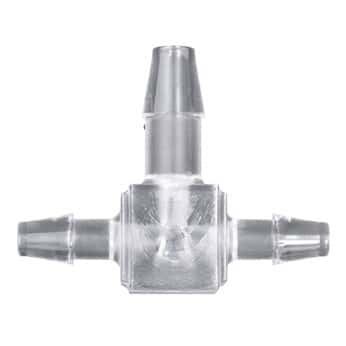Cole-Parmer® Hose Barb Fittings, Enlarging Tee, Natural Polycarbonate