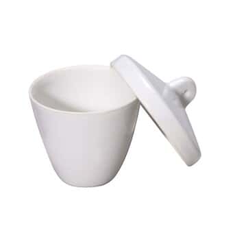 Cole-Parmer® Low-Form Crucibles with Covers, Porcelain