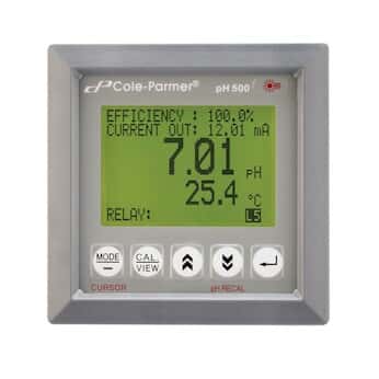 Cole-Parmer® pH/Temperature and pH/ORP/Temperature 1/4-DIN Controllers