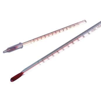 Cole-Parmer® Red Spirit Dry Block Glass Thermometers - Celsius Scale