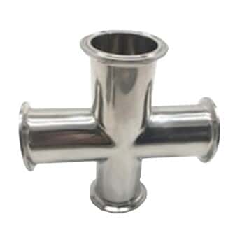 Cole-Parmer® Sanitary Clamp Fittings, Cross Union, 316 Stainless Steel