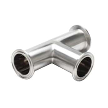 Cole-Parmer® Sanitary Clamp Fittings, Tee Union, 316 Stainless Steel