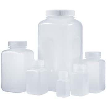 Cole-Parmer® Square Wide-Mouth Plastic Bottles, PPCO