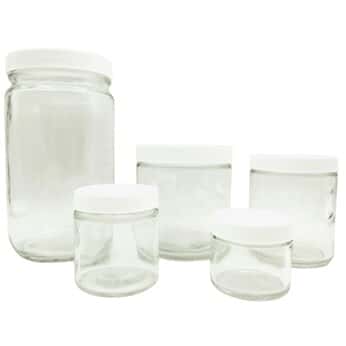 Cole-Parmer® Straight-Sided Round Jars, Clear Glass