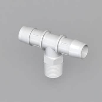 Cole-Parmer® Threaded to Hose Barb Fitting, Tee Adapter, PP