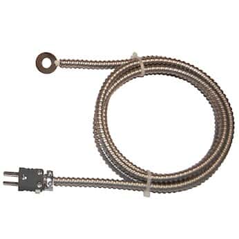 Digi-Sense Thermocouple Bolt-On Stainless Steel Surface Probes with Armored Cable and Miniconnector