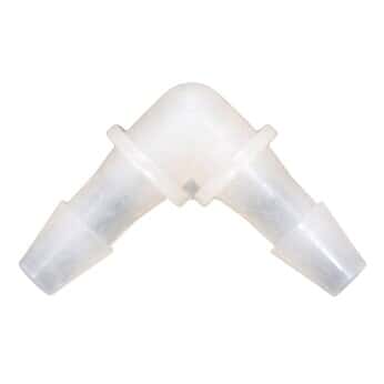 Eldon James Hose Barb Fittings, 90° Elbow, Natural Kynar®