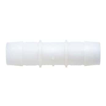 Eldon James Hose Barb Fittings, Straight Union, Natural Kynar