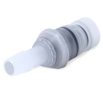 Eldon James SeriesLock® Quick-Disconnect Fittings, Large Hose Barb & Sanitary Flange Insert, Kynar® PVDF
