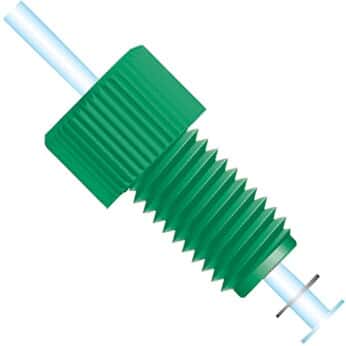 Idex® Flanged Fittings, Standard Knurl Head with 1/4-28 Flat-Bottom Connection