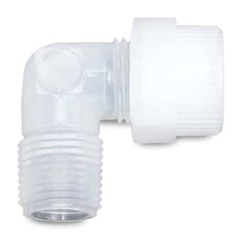 PharmaFluor® Compression to NPT(M) Threaded Fittings, Elbow Adapter, PFA