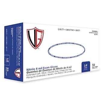Vanguard Safety A1DH1 Powder-Free Nitrile Exam Gloves, 8.7 mil, Blue