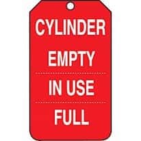 Accident Prevention Tags; Status Tags; Cylinder Empty/In Use/Full