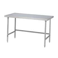 Flat Bullnose-Edged Work Tables with a Stainless Steel Undershelf