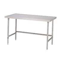 Raised Countertop-Edged Work Tables with an Open Base