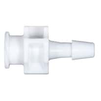 Cole-Parmer® Cleanroom Large-Bore Female Luer to Hose Barb Fittings, Straight Adapter, White Nylon