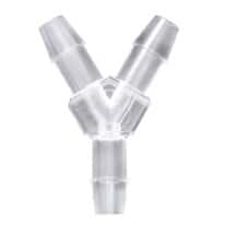 Cole-Parmer® Hose Barb Fittings, Y Union, Natural Polycarbonate