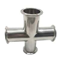 Cole-Parmer® Sanitary Clamp Fittings, Cross Union, 316 Stainless Steel