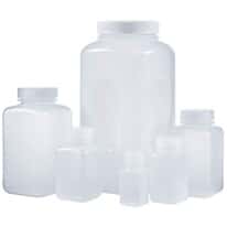 Cole-Parmer® Square Wide-Mouth Plastic Bottles, PPCO