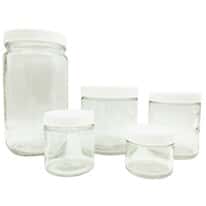 Cole-Parmer® Straight-Sided Round Jars, Clear Glass