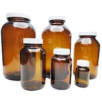 Cole-Parmer® Wide-Mouth Packer Bottle, Amber Glass