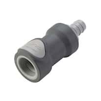 CPC® (Colder) NS6 Quick-Disconnect Fittings, Hose Barb Body & Insert, Valved, Polypropylene