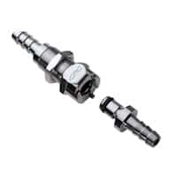 CPC® MC Quick-Disconnect Fittings, Hose Barb Body & Insert, Non-Valved, Chrome-Plated Brass