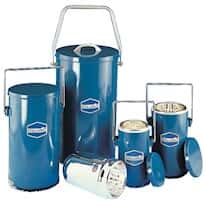 DILVAC® Blue Enameled Steel Dewar Flasks with Handle and Lid
