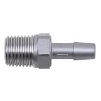 Eldon James Threaded NPT(M) to Hose Barb Fittings, Straight Adapter, Stainless Steel