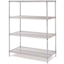 ICI Quick Ship Stationary Gray Wire Shelving Systems