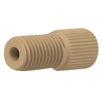 Idex® Flangeless Standard Knurl Male Nuts, 5/16-24 Flat-Bottom Connection