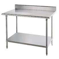 Stainless Steel Worktables with Rear Splash