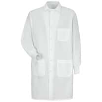 Cuffed Unisex Lab Coat, Polyester/Cotton with Inside Pocket