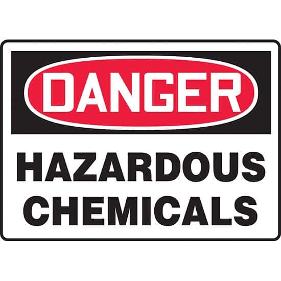 Danger Hazardous Chemicals Signs ColeParmer