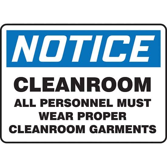 Notice: Cleanroom - Cole-Parmer